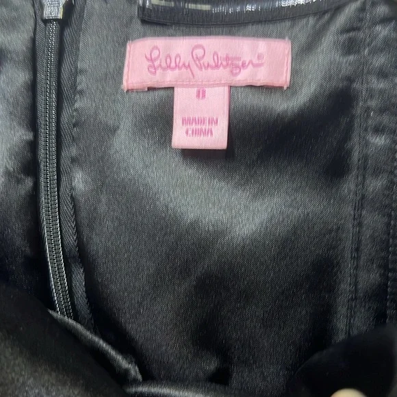 Lilly Pulitzer Jillie Strapless Silk Dress Black - Picture 9 of 11